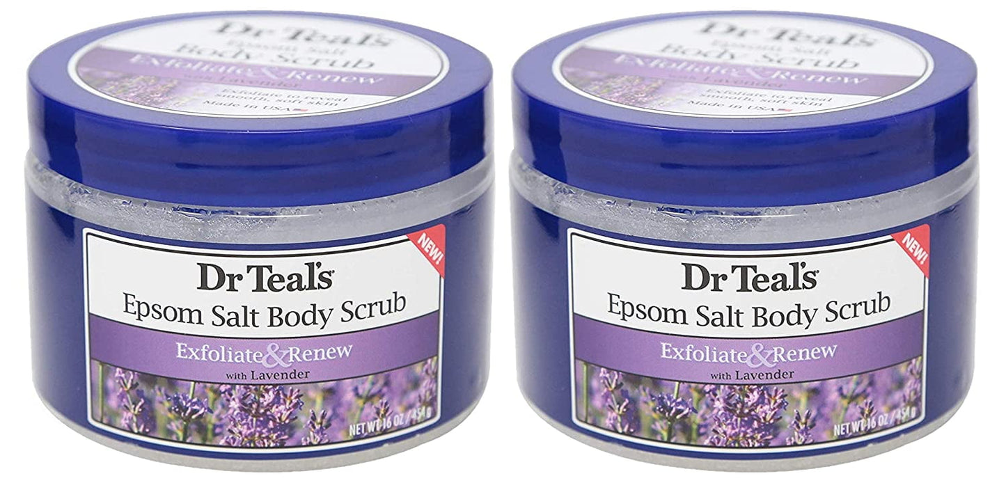 Sacred Scrubs Dr Teal's Exfoliate & Renew Lavender Epsom Salt Body Scrub - 2 Pack (16 oz each)