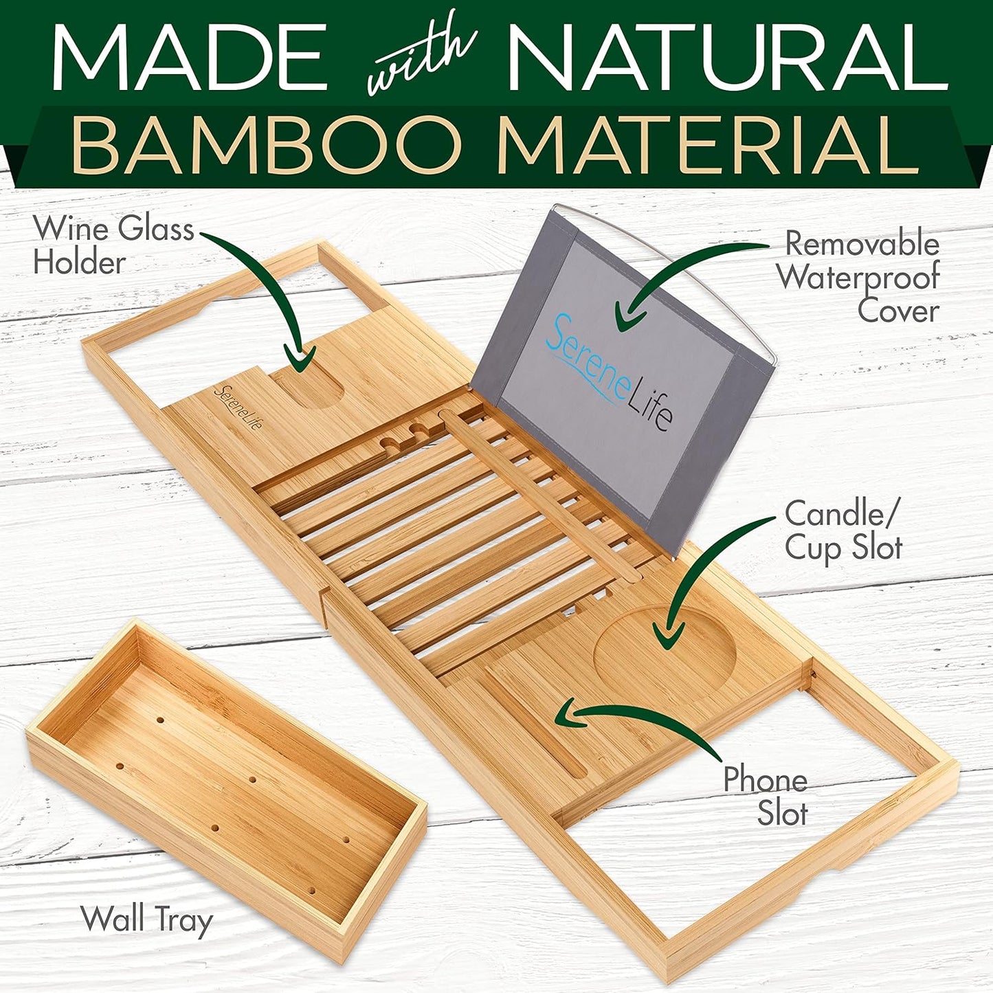 Sacred SerenityTM Bamboo Bath Tray