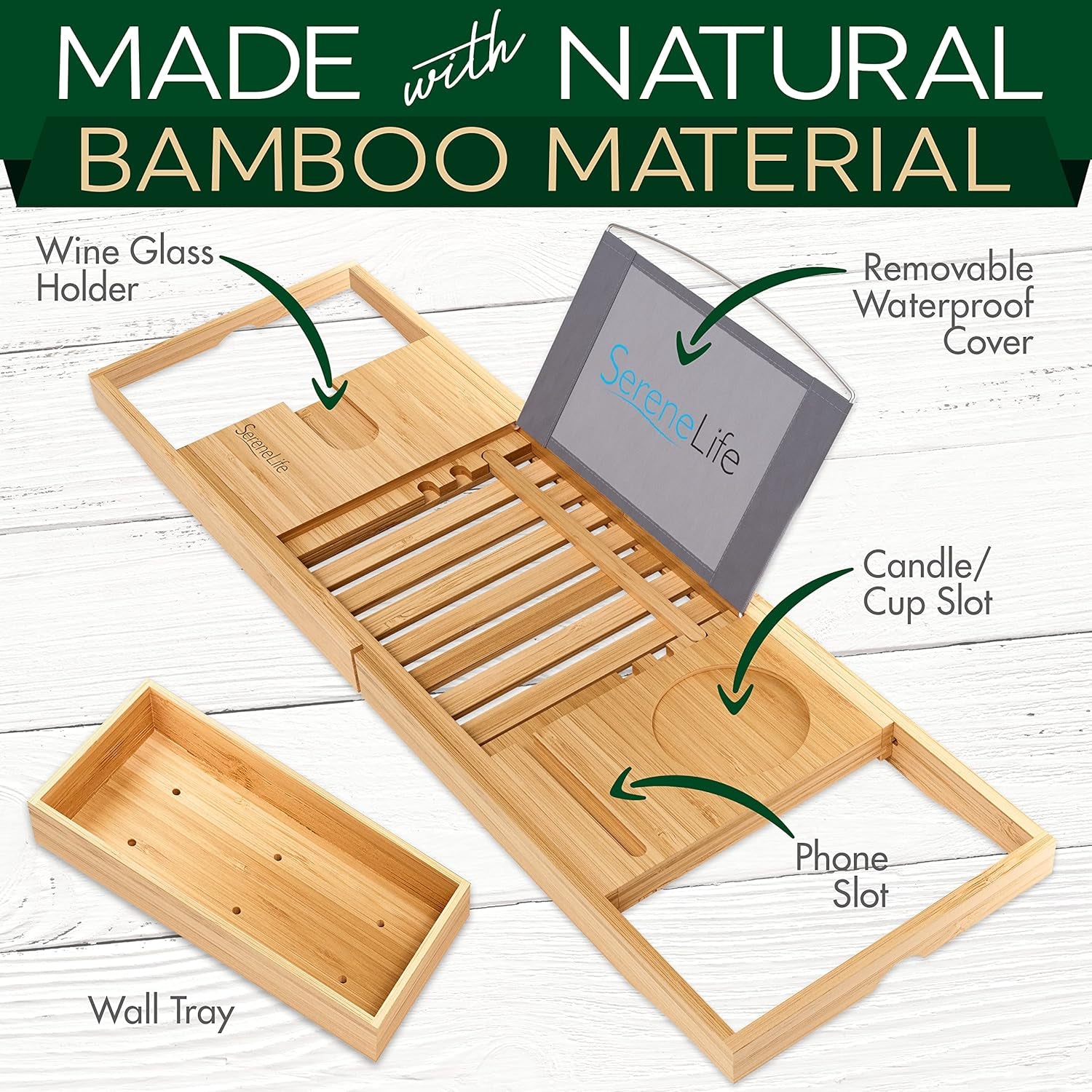 Sacred SerenityTM Bamboo Bath Tray