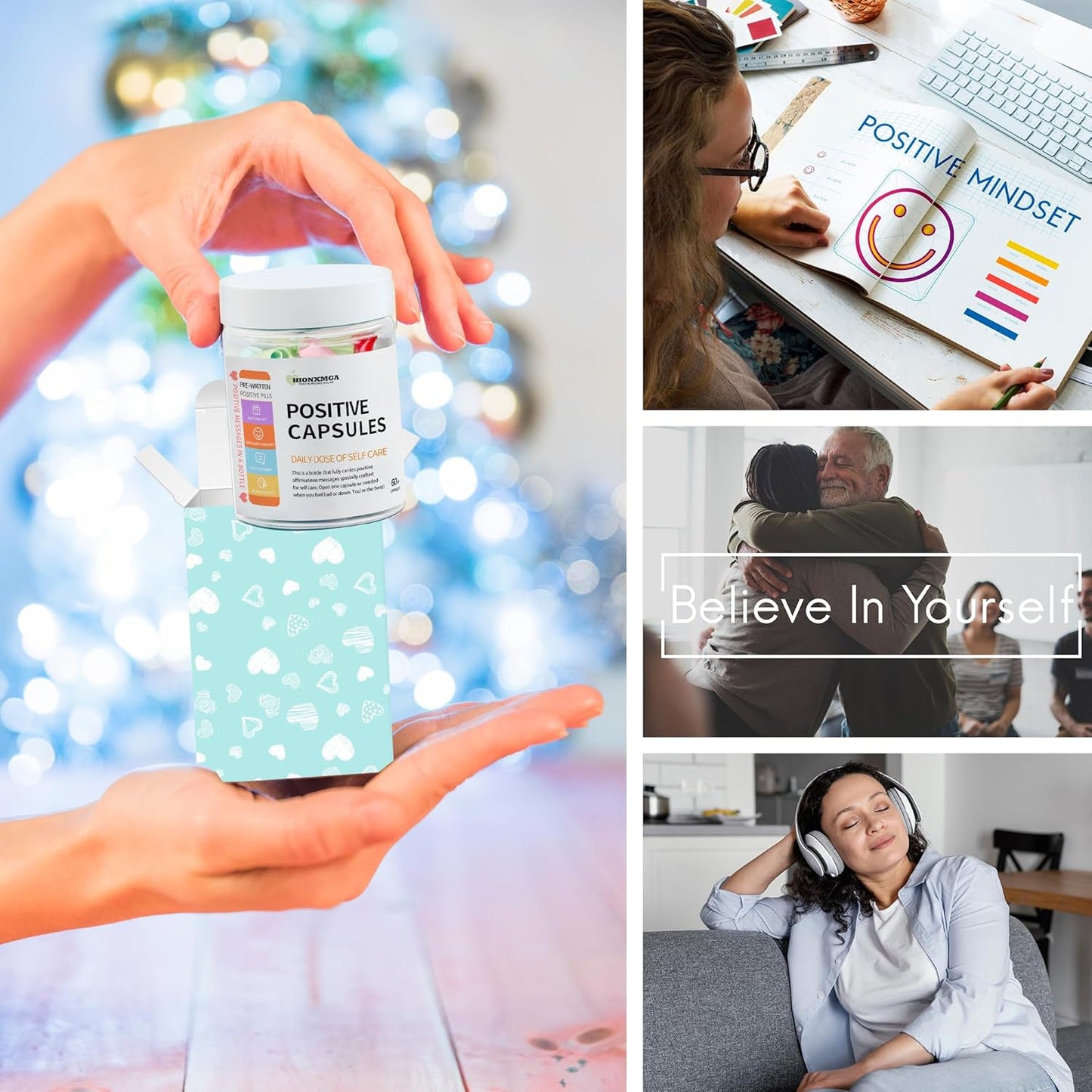 Sacred Positivity Capsules – 60+ Daily Affirmations for Healing, Clarity & Peace