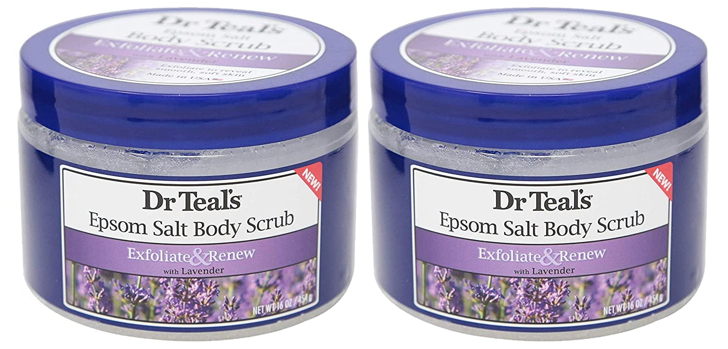 Sacred Scrubs Dr Teal's Exfoliate & Renew Lavender Epsom Salt Body Scrub - 2 Pack (16 oz each)