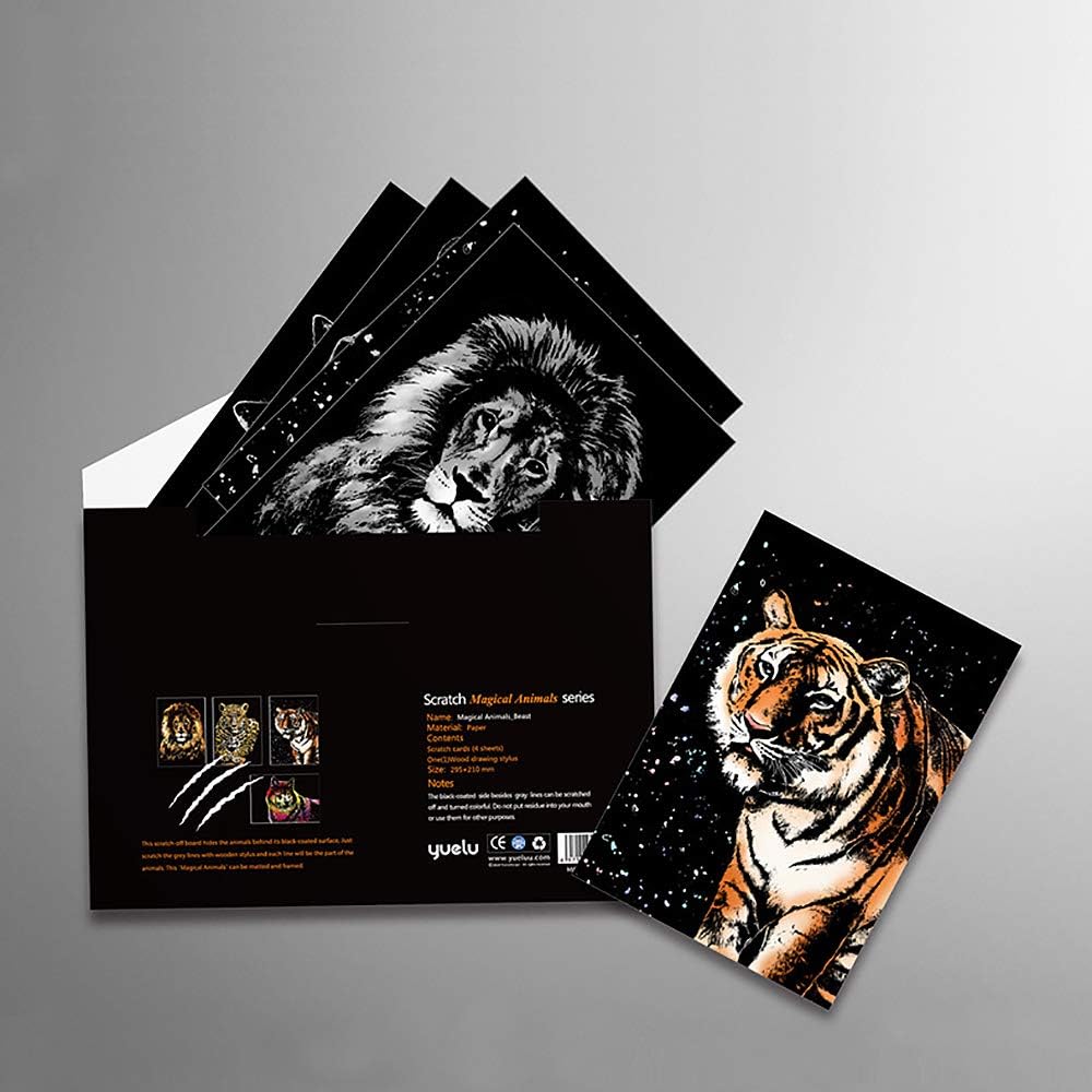 Sacred Creative Series Ferocious Animals Scratch Art Kit