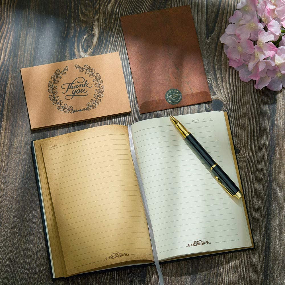 Sacred Scrubs Collection TM Unisex Copper-Embroidered Journal with Gold detailing & Diamond inspired pen/ Luxury wellness writing set