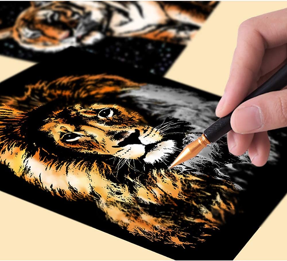 Sacred Creative Series Ferocious Animals Scratch Art Kit
