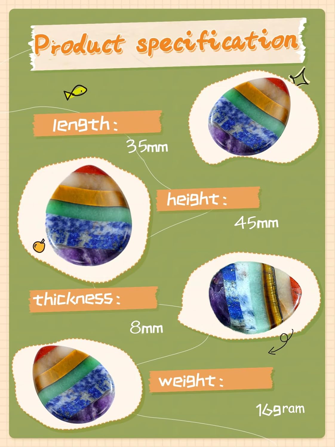 Sacred Balance — 7-Chakra Teardrop Worry Stone