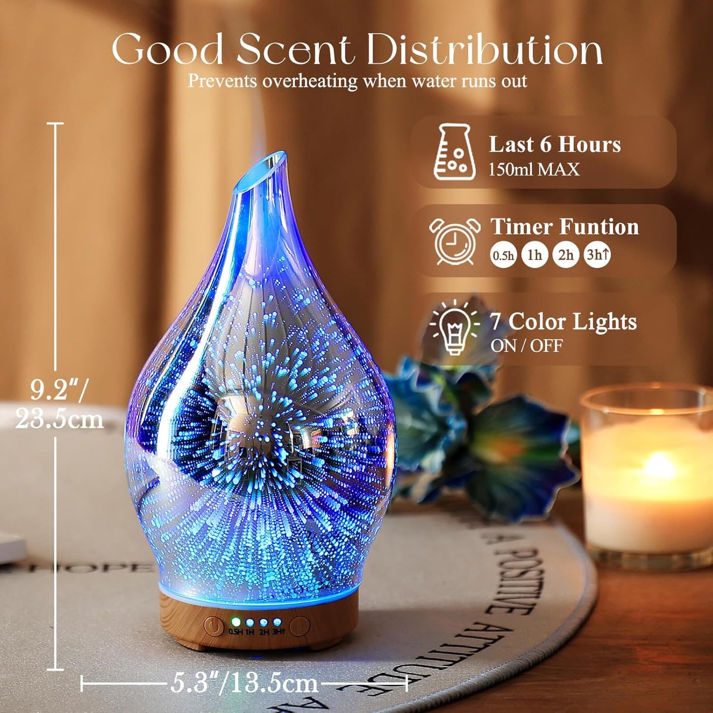 Sacred Glow — 3D Glass Aromatherapy Diffuser