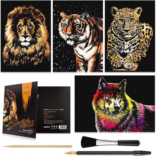 Sacred Creative Series Ferocious Animals Scratch Art Kit
