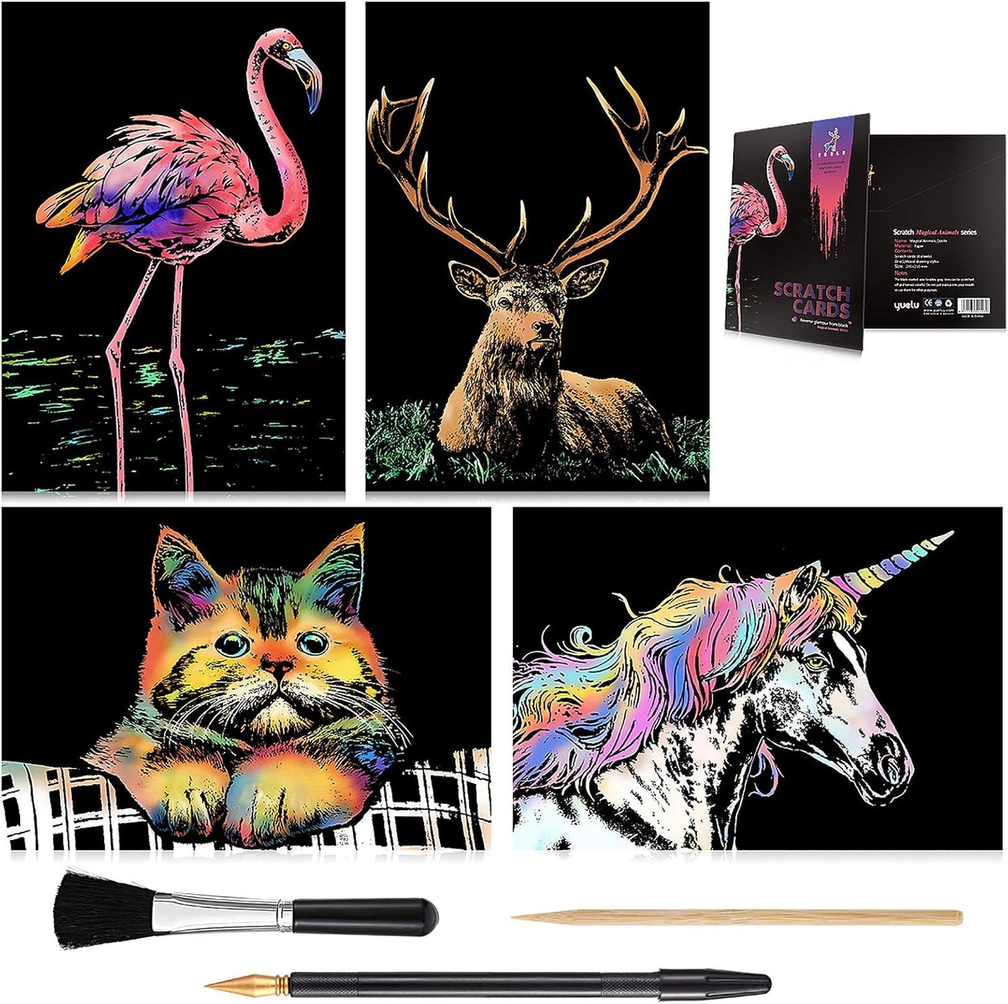 Sacred Creative Series Ferocious Animals Scratch Art Kit