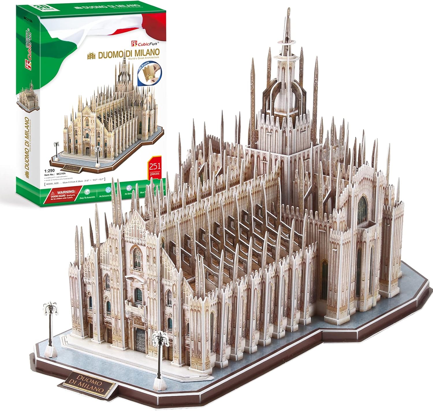 3D Puzzle for Adults Moveable Notre Dame De Paris Church Model Kits Large Challenge French Cathedral Brain Teaser Architecture Building, 293 Pieces Christmas Decorations