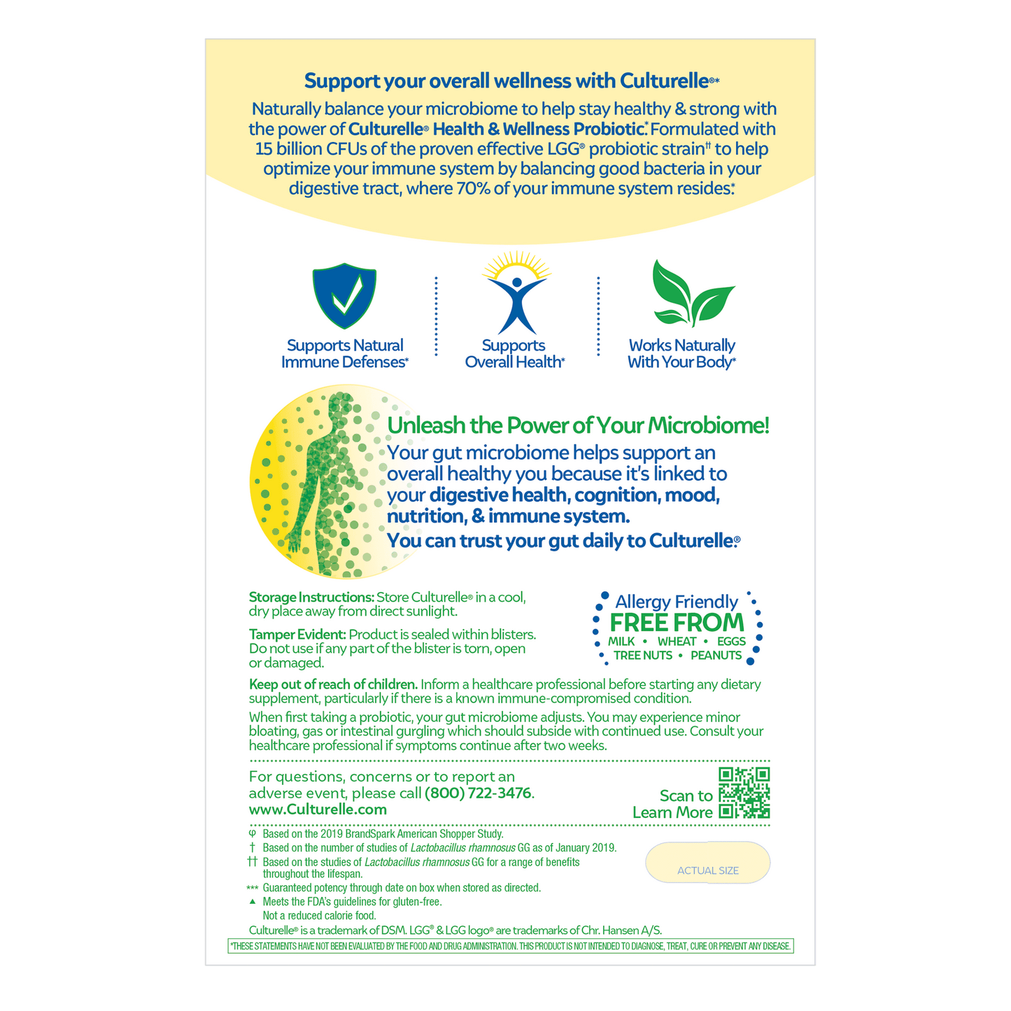 Scared CoreTM-Daily Probiotic + Immune Support (Culturelle, 30 Count)