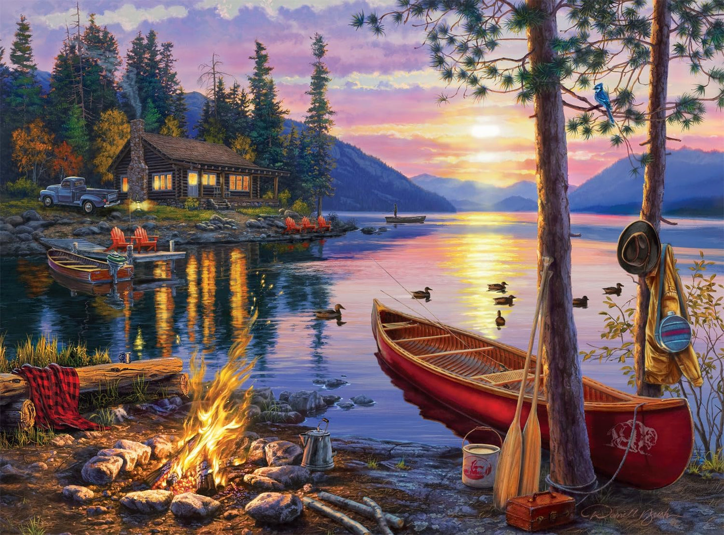 Sacred Scrubs Serenity Canoe Lake 1000 Piece Puzzle - A Mindful Escape