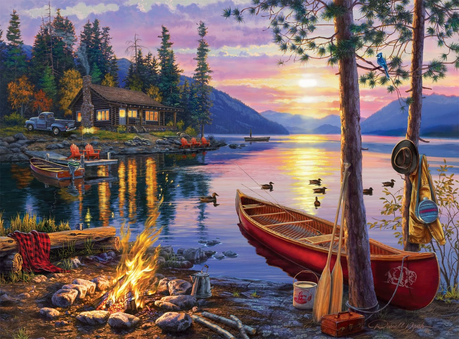 Sacred Scrubs Serenity Canoe Lake 1000 Piece Puzzle - A Mindful Escape