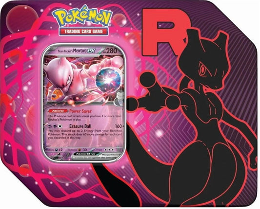 Scarlet & Violet Destined Rivals Team Rocket'S Mewtwo Ex Tin Set [5 Booster Packs & Promo Card]