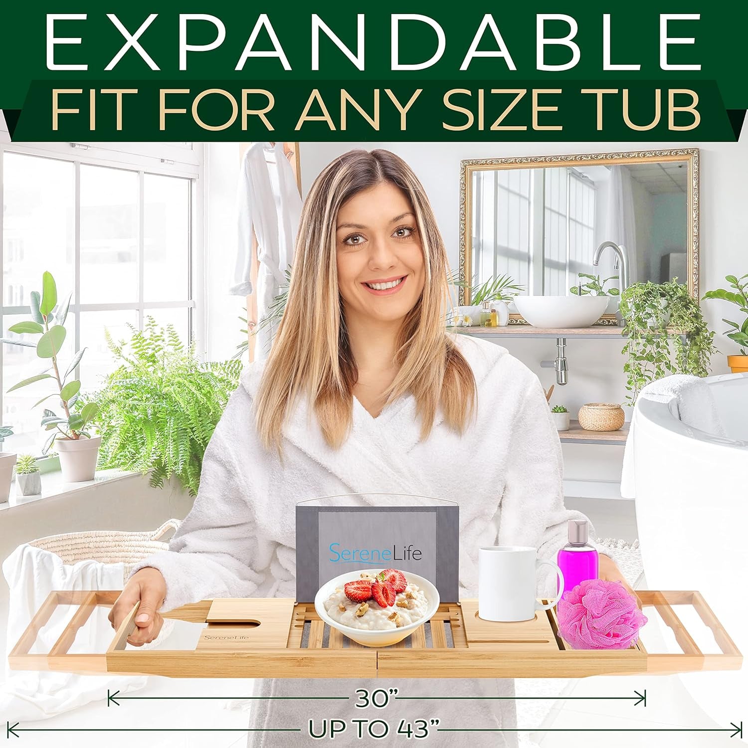 Sacred SerenityTM Bamboo Bath Tray