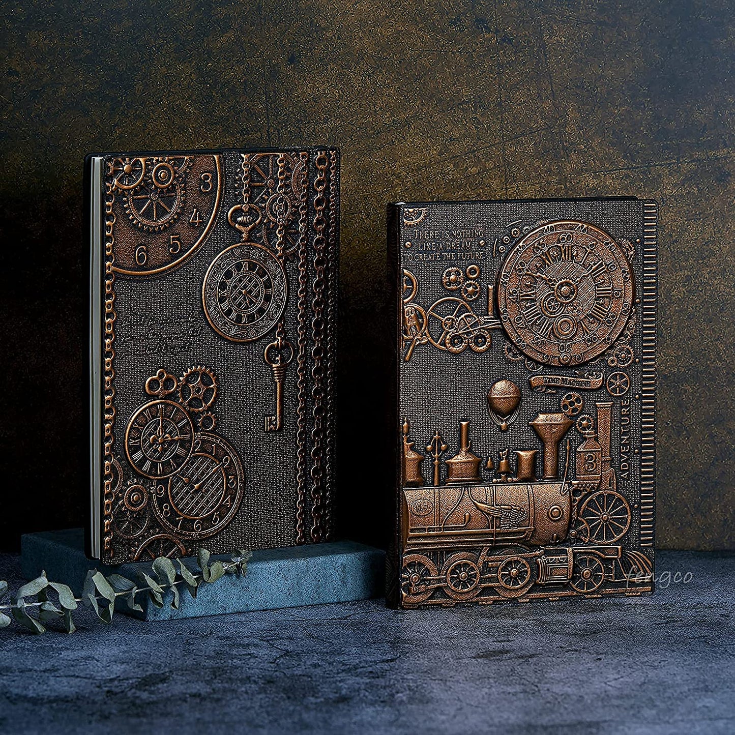 Sacred Scrubs Collection TM Unisex Copper-Embroidered Journal with Gold detailing & Diamond inspired pen/ Luxury wellness writing set